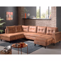 Best Mobilier Nordic, Marron, Microfibre, Bois, 2990 mm, 1880 mm, 860 mm