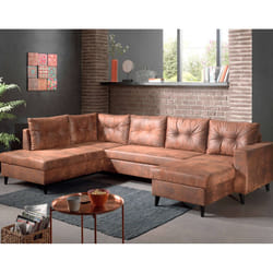Best Mobilier Nordic Canapé d'angle 7 siège(s) Marron
