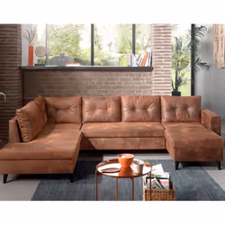 Best Mobilier Nordic Canapé d'angle 7 siège(s) Marron