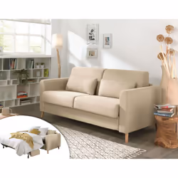 Best Mobilier Timo, Gris, Tissu, Bois, 1950 mm, 990 mm, 880 mm