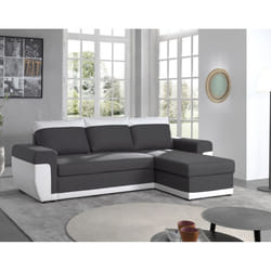 Best Mobilier Milan Canapé d'angle 4 siège(s) Noir, Gris