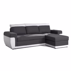 Best Mobilier Milan Canapé d'angle 4 siège(s) Noir, Gris - Vue supplémentaire 6