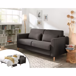 Best Mobilier Milan, Gris, Blanc, Tissu, 2480 mm, 1450 mm, 870 mm, 99 kg