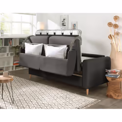 Best Mobilier Milan Canapé d'angle 4 siège(s) Gris, Blanc