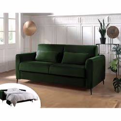 Best Mobilier Lilly, Marron, Microfibre, Métal, 2370 mm, 1970 mm, 840 mm