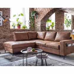 Best Mobilier Lilly, Marron, Microfibre, Métal, 2370 mm, 1970 mm, 840 mm
