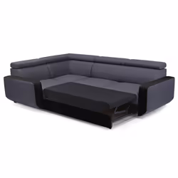Best Mobilier Dustin Canapé d'angle 7 siège(s) Gris, Blanc