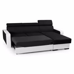 Best Mobilier Dustin Canapé d'angle 4 siège(s) Noir, Gris