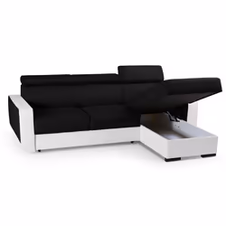 Best Mobilier Dustin Canapé d'angle 4 siège(s) Noir, Gris
