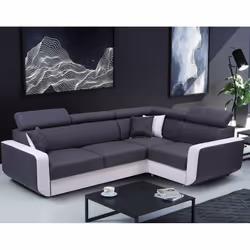 Best Mobilier Dustin, Noir, Gris, Tissu, 2630 mm, 1840 mm, 970 mm, 2,05 m