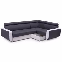 Best Mobilier Dustin Canapé d'angle 5 siège(s) Noir, Gris