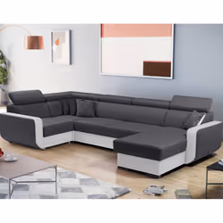 Best Mobilier Dustin, Noir, Gris, Tissu, 3370 mm, 1840 mm, 970 mm, 2,74 m