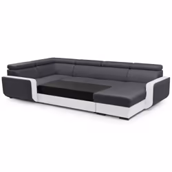 Best Mobilier Dustin Canapé d'angle 7 siège(s) Noir, Gris