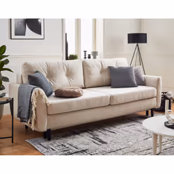 Best Mobilier Nils, Bleu, Velours, Bois, Bois, 2200 mm, 1000 mm