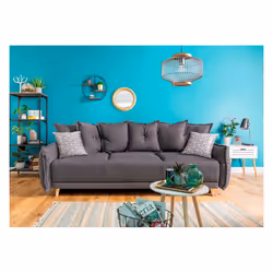 Best Mobilier Lena, Marron, Tissu, Bois, 2300 mm, 1000 mm, 920 mm