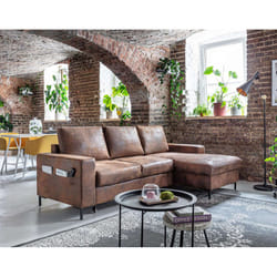 Best Mobilier Lilly Canapé d'angle 4 siège(s) Marron