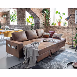 Best Mobilier Lilly Canapé d'angle 4 siège(s) Marron