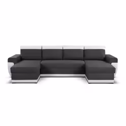 Best Mobilier Milan Canapé d'angle 7 siège(s) Noir, Gris - Vue supplémentaire 7