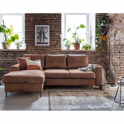 Best Mobilier Milan Canapé d'angle 7 siège(s) Gris, Blanc