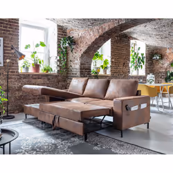 Best Mobilier Milan Canapé d'angle 7 siège(s) Gris, Blanc - Vue supplémentaire 4