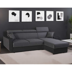 Best Mobilier Dustin Canapé d'angle 4 siège(s) Noir