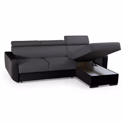 Best Mobilier Dustin Canapé d'angle 4 siège(s) Noir