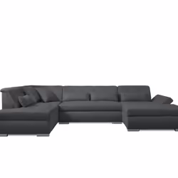 Best Mobilier Vermont Canapé d'angle 7 siège(s) Noir, Gris - Vue supplémentaire 6