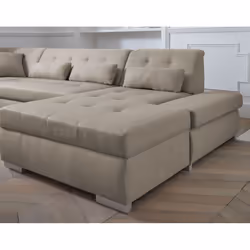 Best Mobilier Vermont Canapé d'angle 7 siège(s) Gris, Blanc