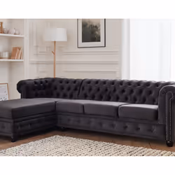 Best Mobilier William, Jaune, Velours, Bois, 2560 mm, 1720 mm, 720 mm