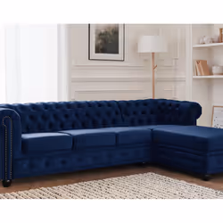Best Mobilier William, Gris, Velours, Bois, 2560 mm, 1720 mm, 720 mm