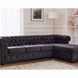 Best Mobilier William, Jaune, Velours, Bois, 2560 mm, 1720 mm, 720 mm