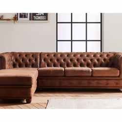 Best Mobilier Winston Canapé d'angle 4 siège(s) Marron