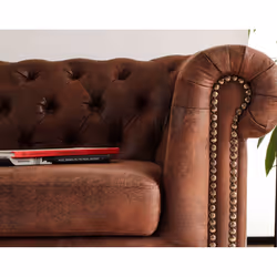 Best Mobilier Winston Canapé d'angle 4 siège(s) Marron