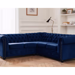Best Mobilier William, Gris, Velours, Bois, 2120 mm, 2120 mm, 720 mm