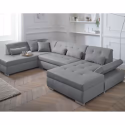 Best Mobilier Vermont Canapé d'angle 7 siège(s) Gris