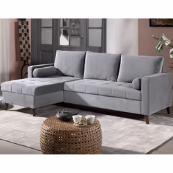 Best Mobilier Polar Canapé d'angle 4 siège(s) Gris