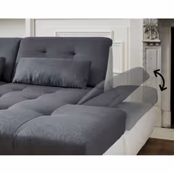 Best Mobilier Vermont Canapé d'angle 7 siège(s) Bleu - Vue supplémentaire 6