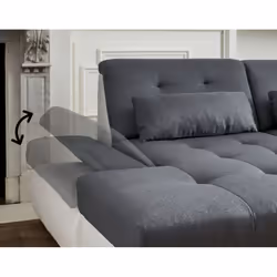 Best Mobilier Vermont Canapé d'angle 7 siège(s) Bleu - Vue supplémentaire 6
