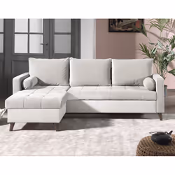 Best Mobilier Polar, Bleu, Velours, Bois, 2200 mm, 1460 mm, 860 mm
