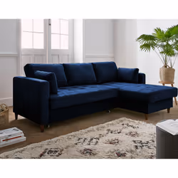 Best Mobilier Anna, Gris, Velours, Bois, 2220 mm, 1480 mm, 850 mm