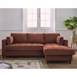 Best Mobilier Anna Canapé d'angle 4 siège(s) Vert, Olive