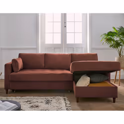 Best Mobilier Anna Canapé d'angle 4 siège(s) Vert, Olive - Vue supplémentaire 4