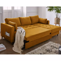 Best Mobilier Anna Canapé d'angle 4 siège(s) Couleur rouille - Vue supplémentaire 3