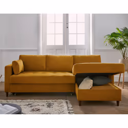 Best Mobilier Anna Canapé d'angle 4 siège(s) Couleur rouille - Vue supplémentaire 4