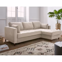 Best Mobilier Anna, Bleu, Velours, Bois, 2220 mm, 1480 mm, 850 mm