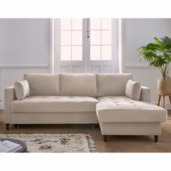 Best Mobilier Anna Canapé d'angle 4 siège(s) Bleu