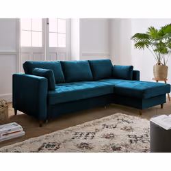 Best Mobilier Anna, Beige, Velours, Bois, 2220 mm, 1480 mm, 850 mm