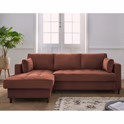Best Mobilier Anna Canapé d'angle 4 siège(s) Vert, Olive