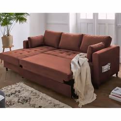 Best Mobilier Anna Canapé d'angle 4 siège(s) Vert, Olive