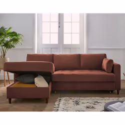 Best Mobilier Anna Canapé d'angle 4 siège(s) Vert, Olive - Vue supplémentaire 4